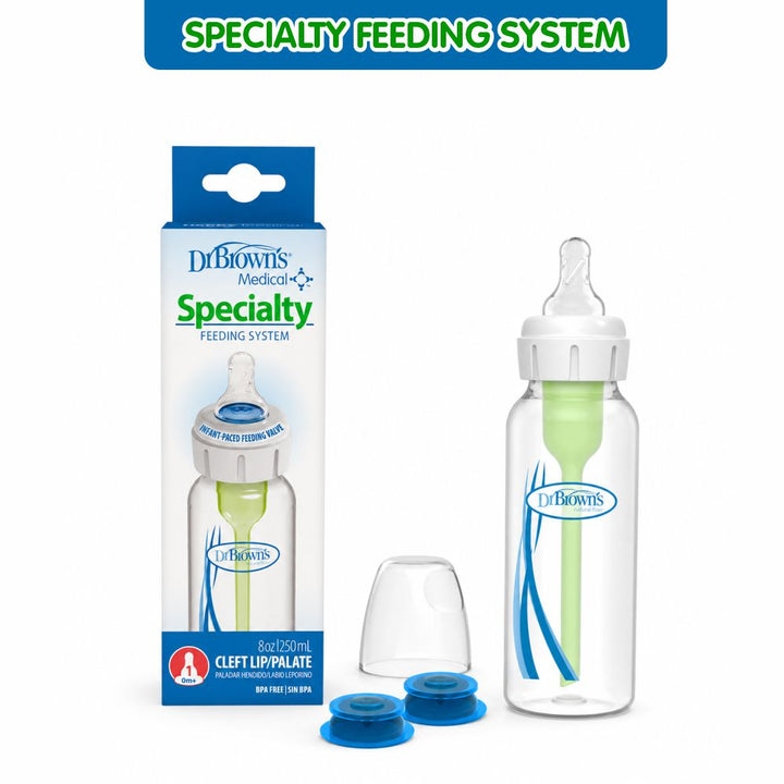 Dr. Brown’s PP Narrow Specialty Feeding System Bottle w/ L1 Nipple + extra One-Way valve 8 oz/250 ml, 1-Pack