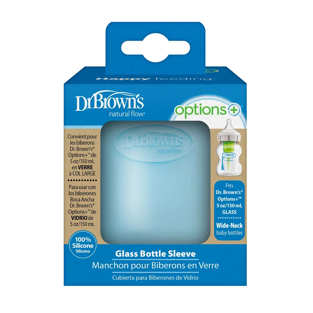 Dr. Brown's® Options+™ Wide-Neck Glass Bottle Sleeve, 5 oz/150 ml - Blue