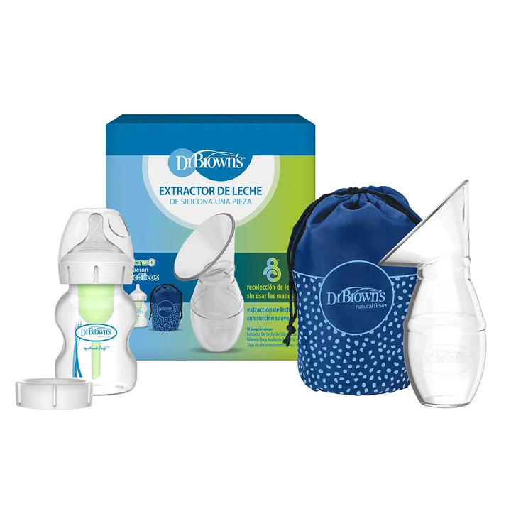 Dr. Brown’s™ Silicone One-Piece Breast Pump with Anti-Colic Options+™ Bottle (5 oz/150 mL) and Travel Bag
