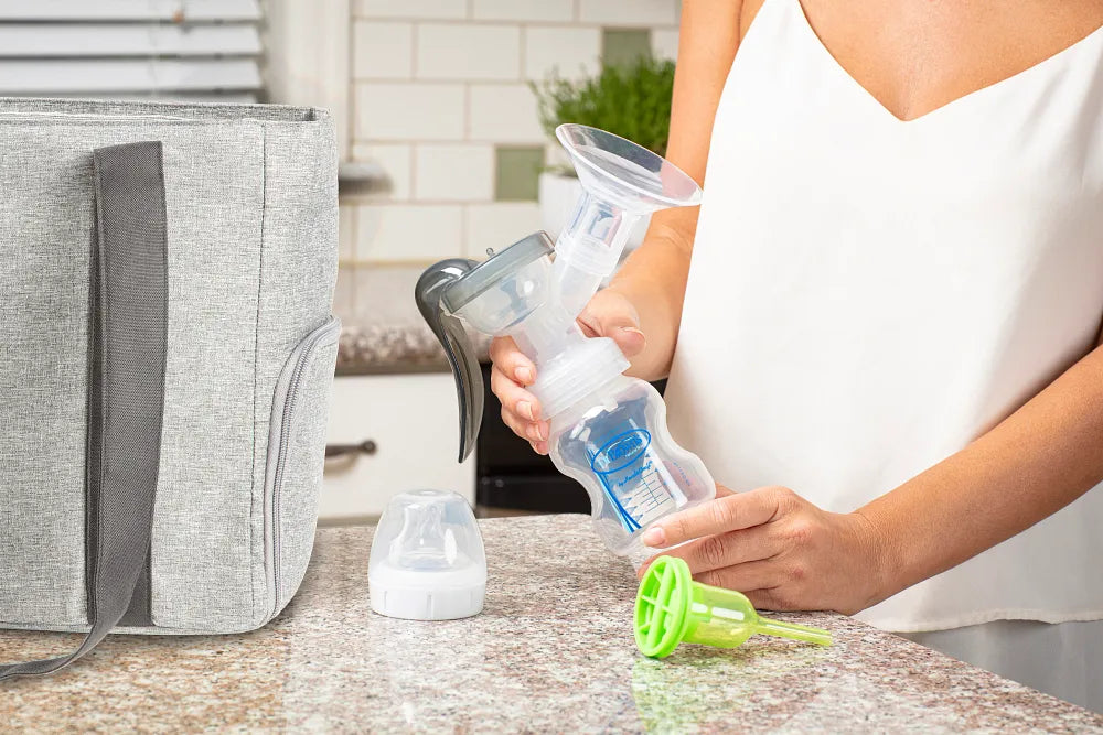 Dr. Brown’s™ Manual Breast Pump with SoftShape™ Silicone Shield & Anti-Colic Options+™ Wide-Neck Baby Bottle 5 oz/150 mL