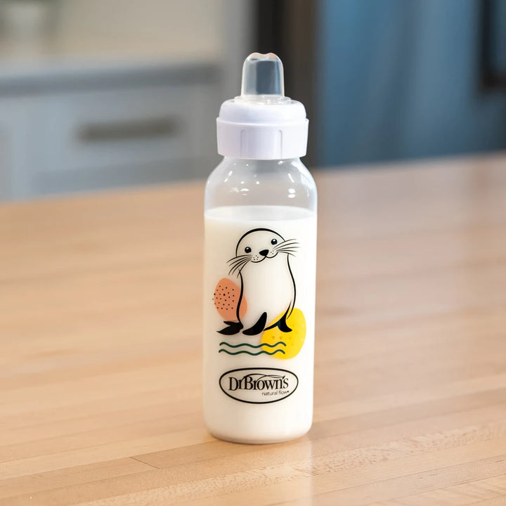 Dr. Brown’s® Milestones™ Narrow Sippy Bottle, 8oz/250mL, 6m+ -Sea Lion -1 pack