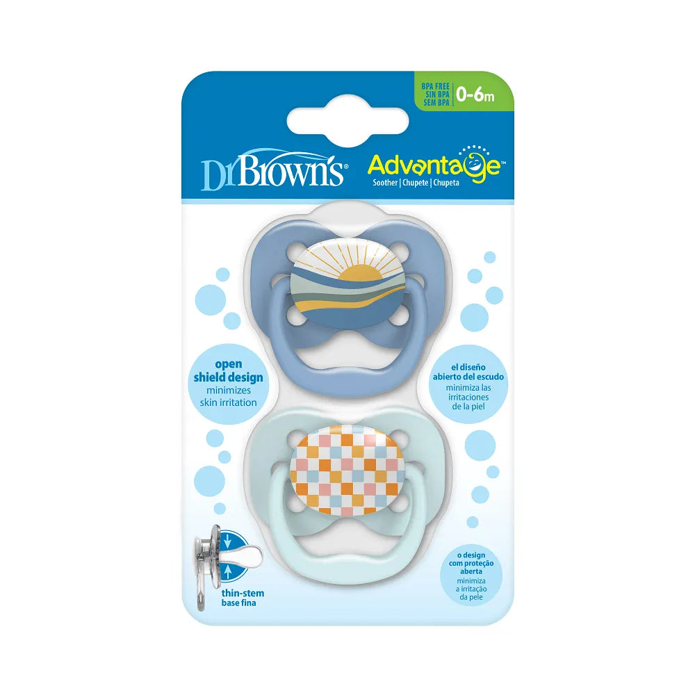 Dr. Brown’s™ Advantage™ Pacifiers, Blue Sunrise, 2 Pack