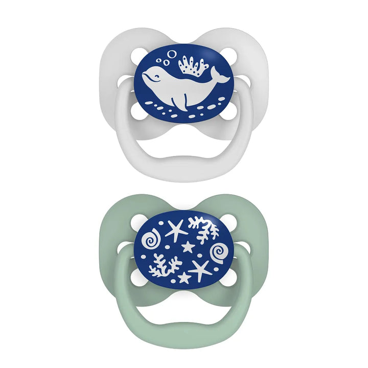 Dr. Brown’s™ Advantage™ Pacifiers, Glow in the Dark, Blue Ocean, 2 Pack