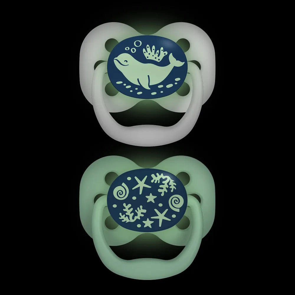 Dr. Brown’s™ Advantage™ Pacifiers, Glow in the Dark, Blue Ocean, 2 Pack