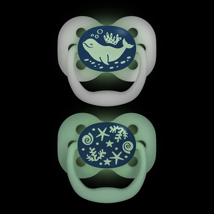 Dr. Brown’s™ Advantage™ Pacifiers, Glow in the Dark, Blue Ocean, 2 Pack