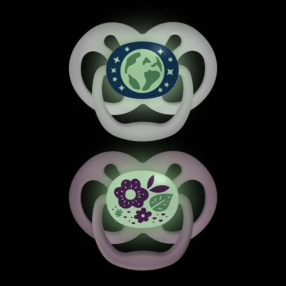 Dr. Brown’s™ Advantage™ Pacifiers, Glow in the Dark, Purple Nature, 2 Pack