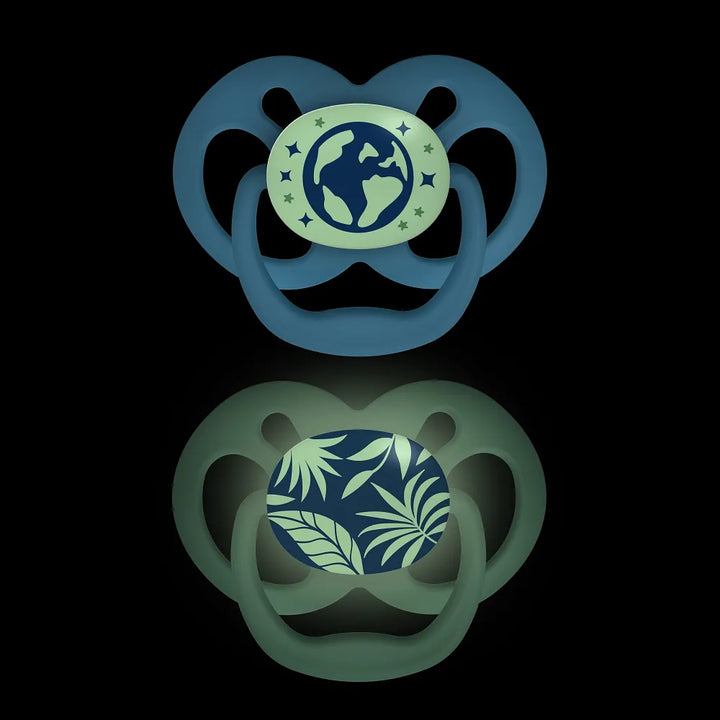 Dr. Brown’s™ Advantage™ Pacifiers, Glow in the Dark, Blue Nature, 2 Pack