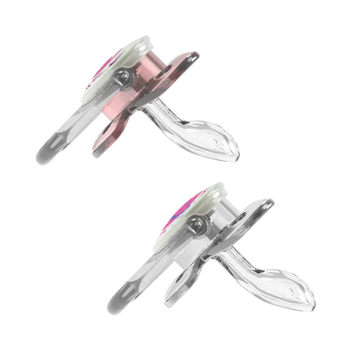 PreVent™ Pacifiers Glow in the Dark BUTTERFLY SHIELD Soother, Stage 2, 2-Pack- Pink