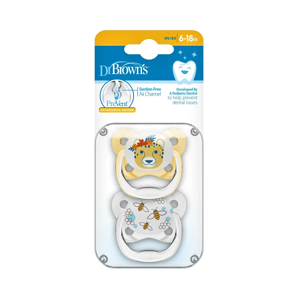 Shield Phase 2 PreVentâ„¢ Pacifiers BUTTERFLY SHIELD Soother, Stage 2, 2-Pack - Yellow ...
