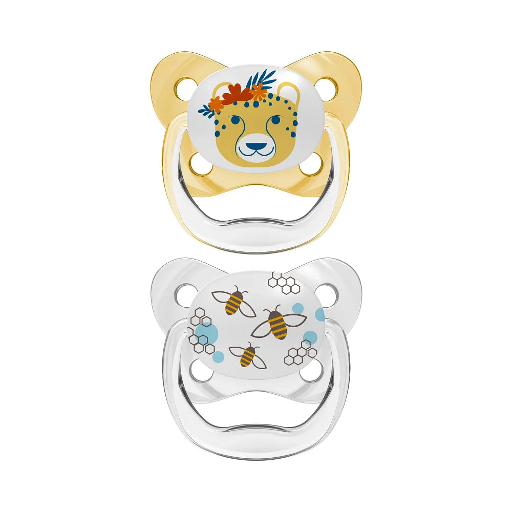 PreVent™ Pacifiers BUTTERFLY SHIELD Soother, Stage 2, 2-Pack - Yellow ...