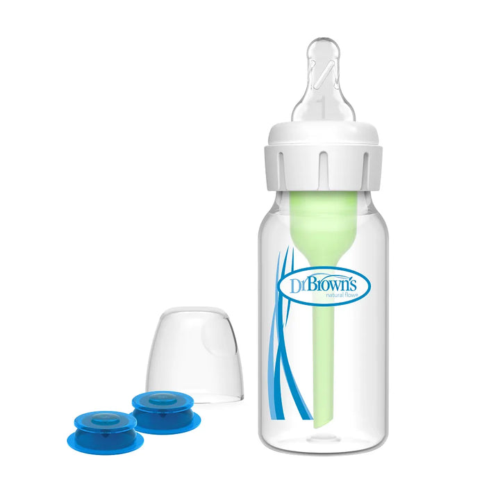 Dr. Brown’s PP Narrow Specialty Feeding System Bottle w/ L1 Nipple + extra One-Way valve 4 oz/120 ml, 1-Pack
