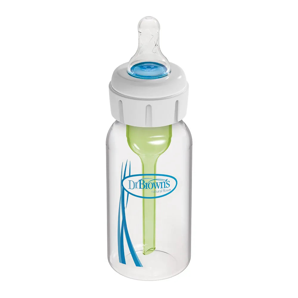 Dr. Brown’s PP Narrow Specialty Feeding System Bottle w/ L1 Nipple + extra One-Way valve 4 oz/120 ml, 1-Pack