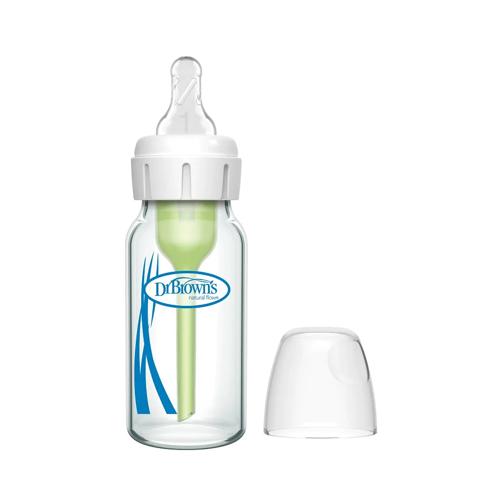 Dr. Brown’s Anti-Colic Options+ Narrow Glass Baby Bottle, 4oz/120ML, 1-Pack