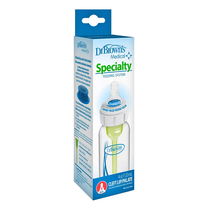 Dr. Brown’s PP Narrow Specialty Feeding System Bottle w/ L1 Nipple + extra One-Way valve 4 oz/120 ml, 1-Pack