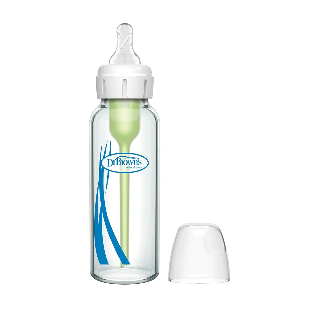 Dr. Brown’s Anti-Colic Options+ Narrow Glass Baby Bottle, 8oz/250ML, 1-Pack