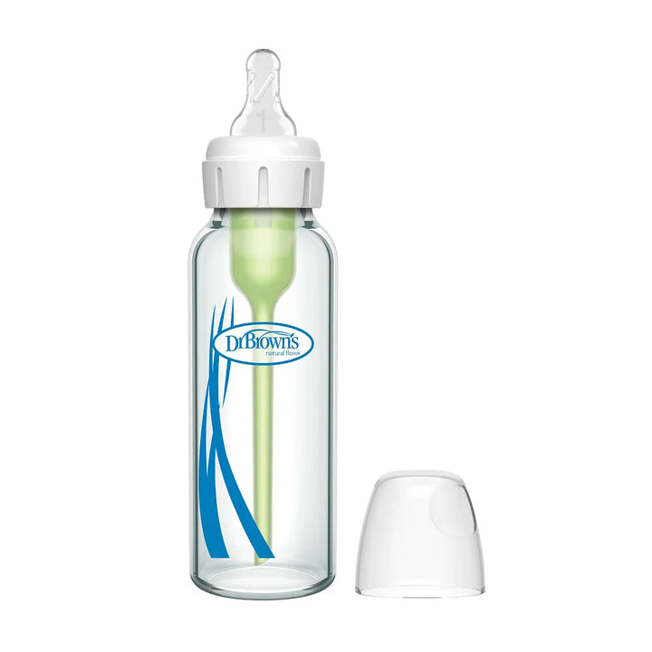 Dr. Brown’s Anti-Colic Options+ Narrow Glass Baby Bottle, 8oz/250ML, 1-Pack