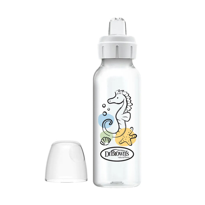 Dr. Brown’s® Milestones™ Narrow Sippy Bottle, 8oz/250mL, 6m+ -Sea Horse-1 pack