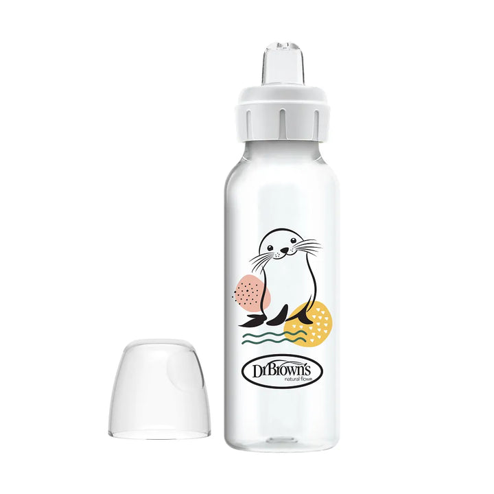 Dr. Brown’s® Milestones™ Narrow Sippy Bottle, 8oz/250mL, 6m+ -Sea Lion -1 pack