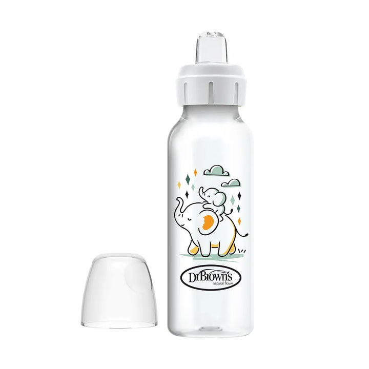 Dr. Brown’s® Milestones™ Narrow Sippy Bottle, 8oz/250mL, 6m+ -Elephant -1 pack