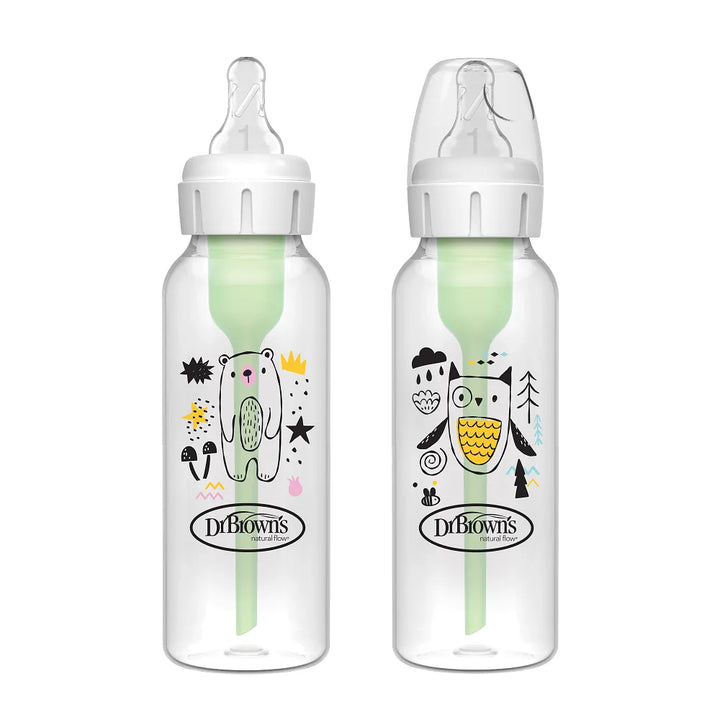 Dr. Brown's Options+ Narrow Bear and Owl Bottle, 8oz/250ml, 2-Pack