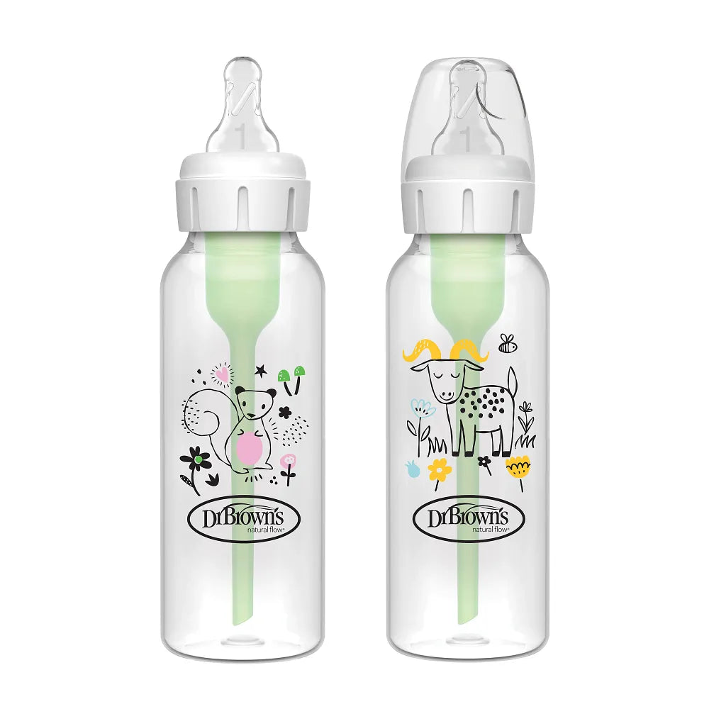 Dr. Brown's Options+ Narrow Squirrel and Goat Bottle, 8oz/250ml, 2-Pack