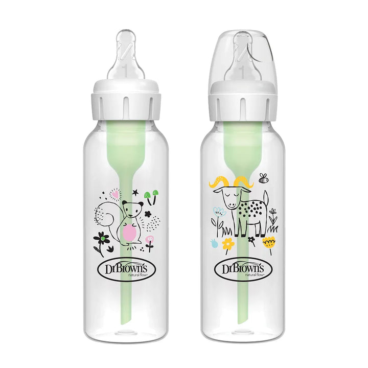 Dr. Brown's Options+ Narrow Squirrel and Goat Bottle, 8oz/250ml, 2-Pack