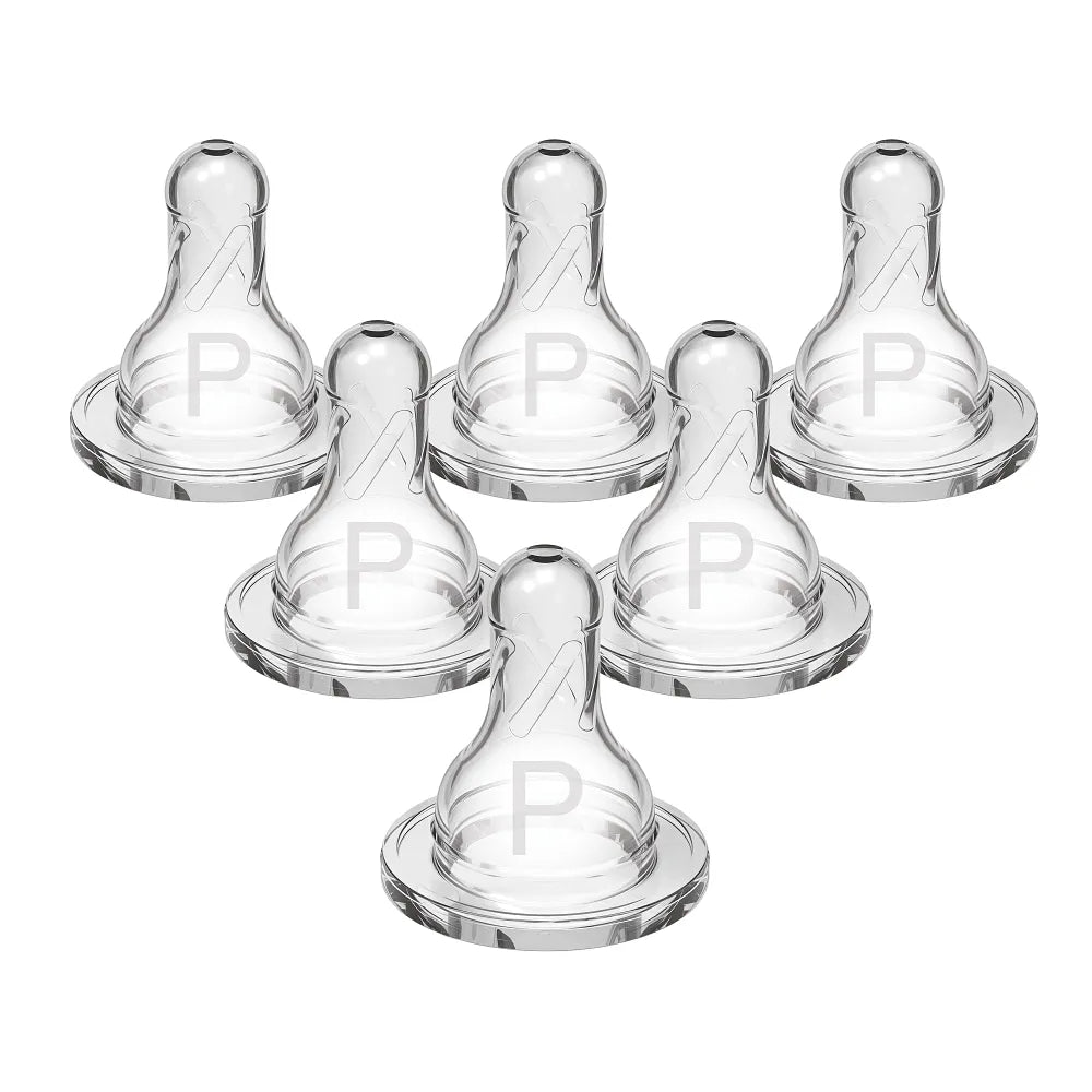 Dr. Brown's Natural Flow Narrow Baby Bottle Silicone Nipple, 6 -Pack - Preemie (0m+ Slowest Flow)