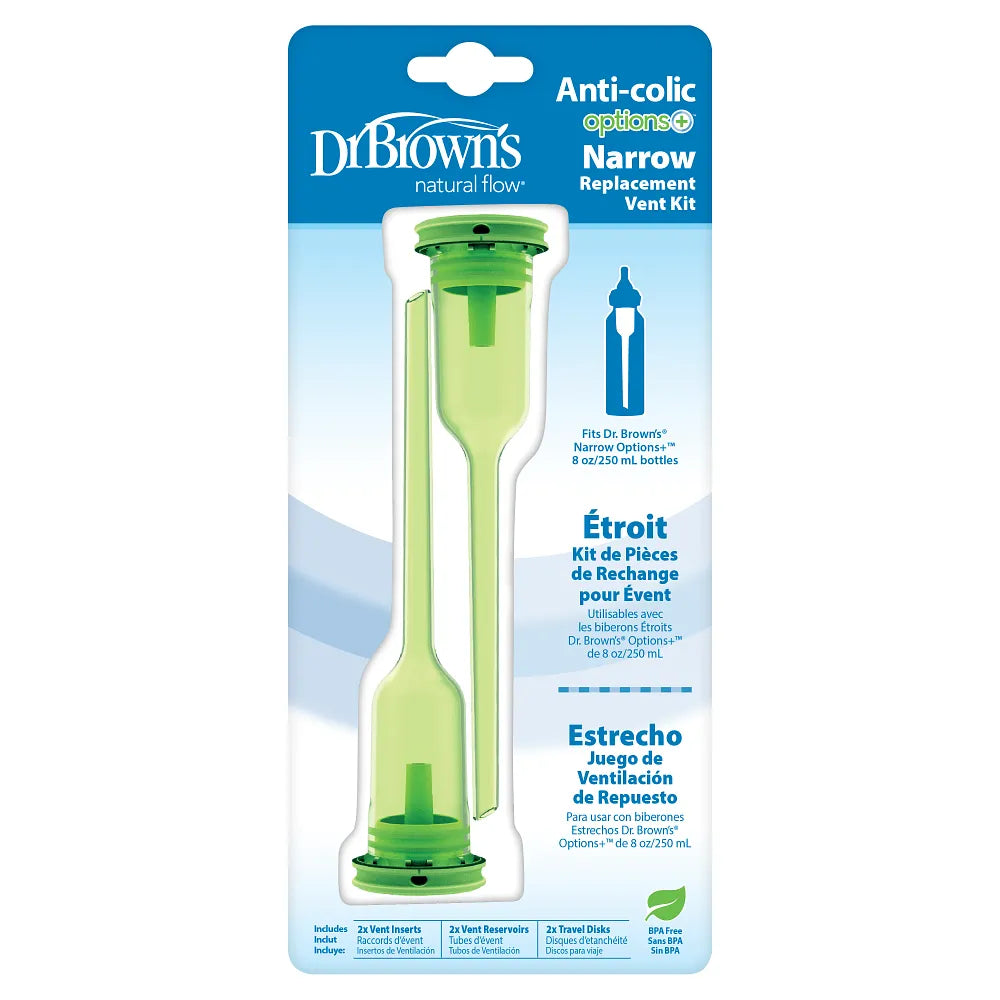 Dr. Brown’s Natural Flow® Options+™ Replacement Vent Kit, Narrow, 8 oz/250 mL, 2-Pack