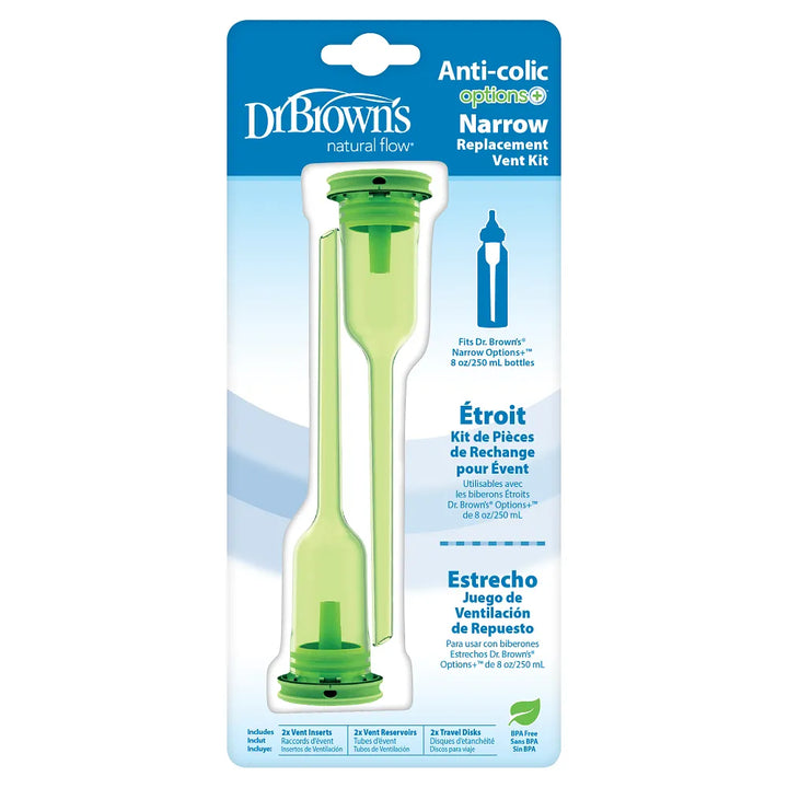 Dr. Brown’s Natural Flow® Options+™ Replacement Vent Kit, Narrow, 8 oz/250 mL, 2-Pack