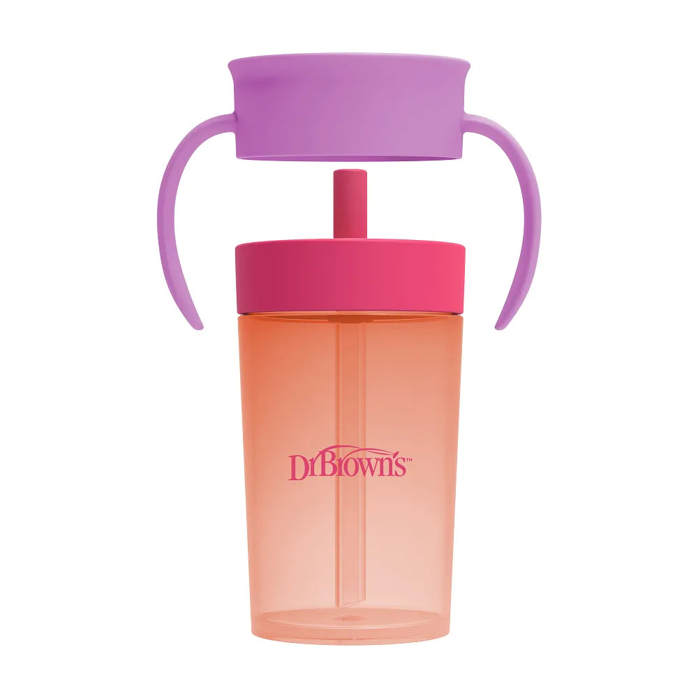 Dr. Brown’s® Straw to 360 Cup Set, Pink Coral, 1-Pack