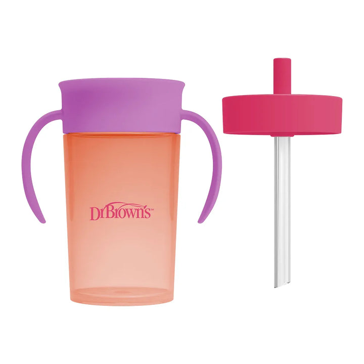 Dr. Brown’s® Straw to 360 Cup Set, Pink Coral, 1-Pack
