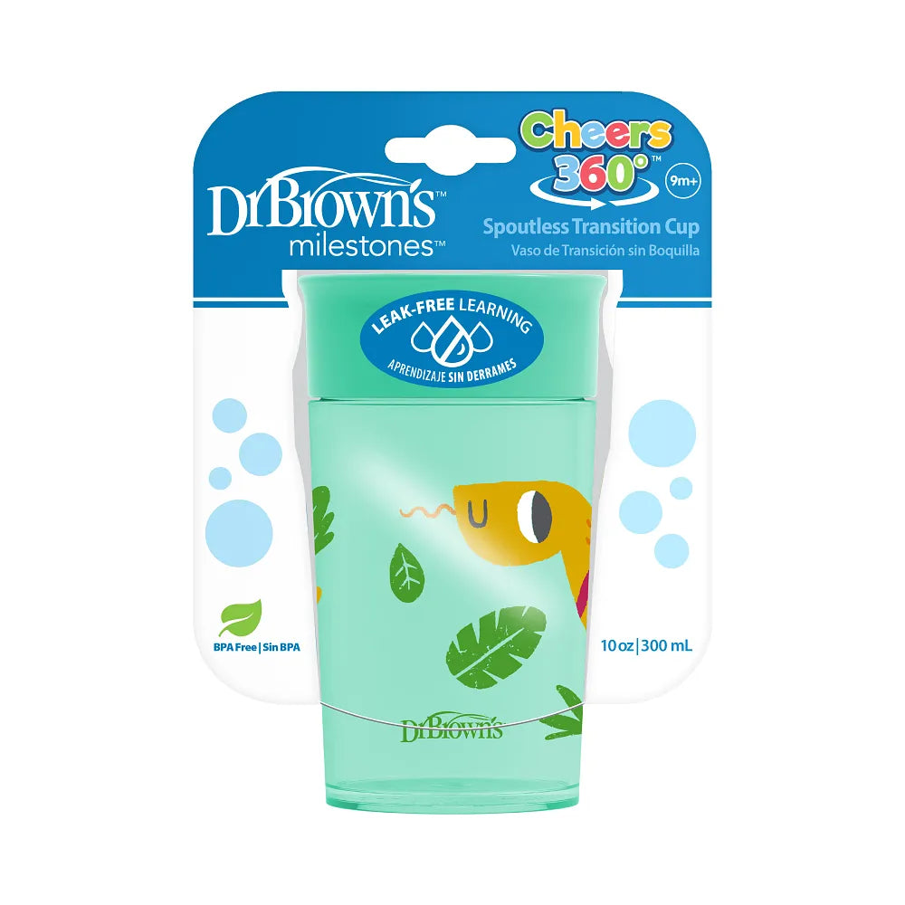 Dr. Brown’s® Milestones™ Cheers360™ Cup with Handles, 10 oz/300 mL - Green