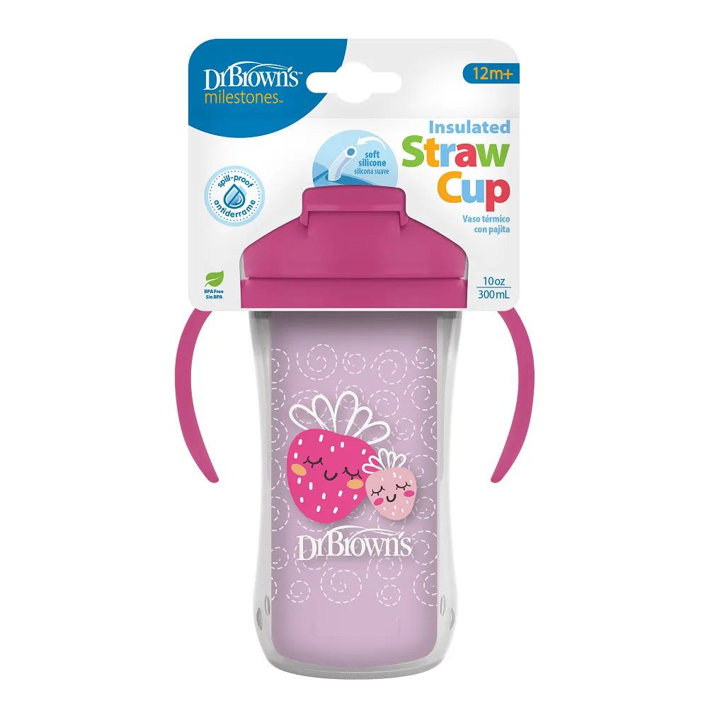 Dr. Brown’s® Milestones™ Insulated Straw Cup, 1-Pack - Pink