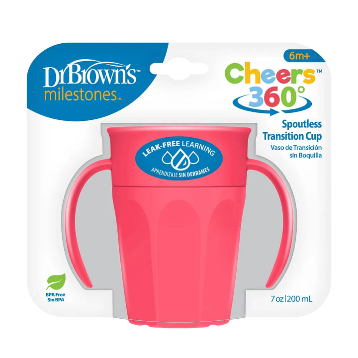 Dr. Brown’s® Milestones™ Cheers360™ Cup with Handles, 7 oz/200 mL - Pink