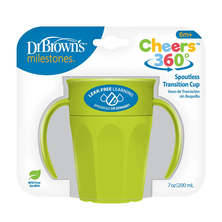 Dr. Brown’s® Milestones™ Cheers360™ Cup with Handles, 7 oz/200 mL - Green
