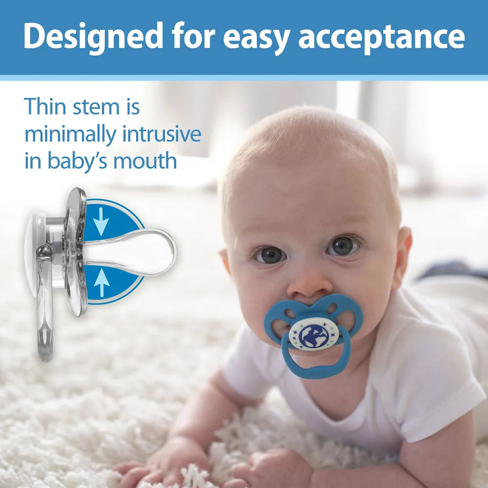 Dr. Brown’s™ Advantage™ Pacifiers, Glow in the Dark, Blue Nature, 2 Pack