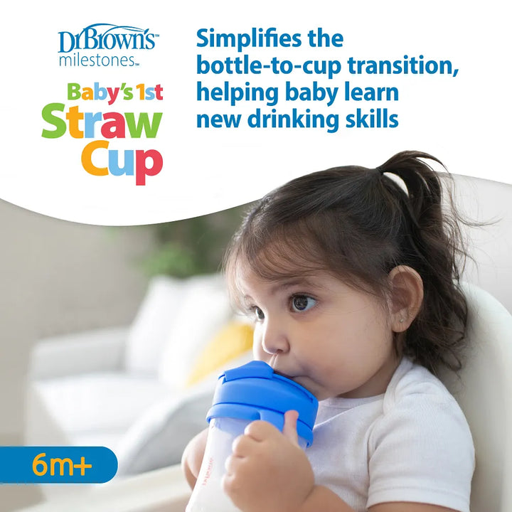 Dr. Brown’s™ Milestones™ Baby’s First Straw Cup, 1-Pack - Blue Bear