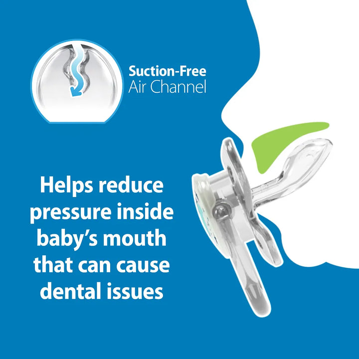 PreVent™ Pacifiers Glow in the Dark BUTTERFLY SHIELD Soother, Stage 1, 2-Pack - Blue
