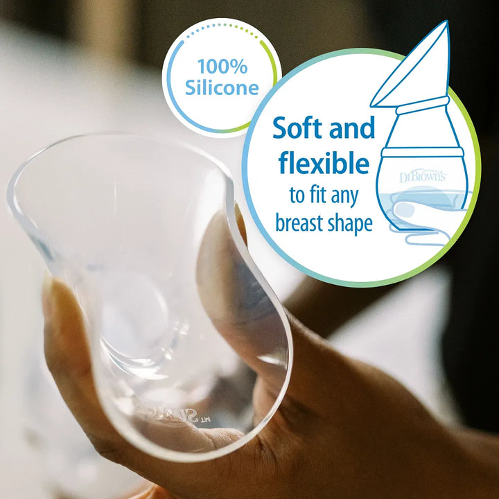 Dr. Brown’s™ Silicone One-Piece Breast Pump with Anti-Colic Options+™ Bottle (4 oz/120 mL) and Travel Bag