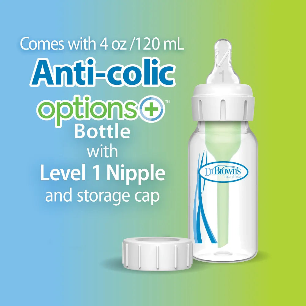 Dr. Brown’s™ Silicone One-Piece Breast Pump with Anti-Colic Options+™ Bottle (4 oz/120 mL) and Travel Bag