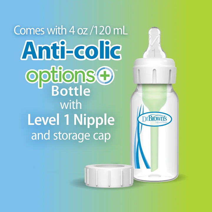 Dr. Brown’s™ Silicone One-Piece Breast Pump with Anti-Colic Options+™ Bottle (4 oz/120 mL) and Travel Bag