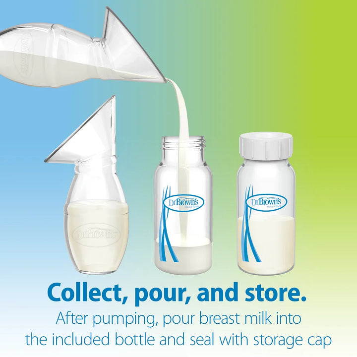 Dr. Brown’s™ Silicone One-Piece Breast Pump with Anti-Colic Options+™ Bottle (5 oz/150 mL) and Travel Bag