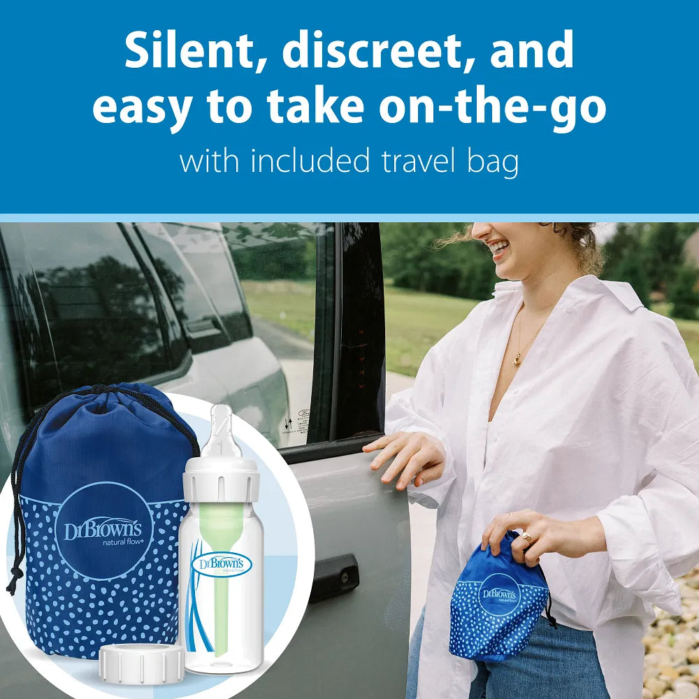 Dr. Brown’s™ Silicone One-Piece Breast Pump with Anti-Colic Options+™ Bottle (5 oz/150 mL) and Travel Bag