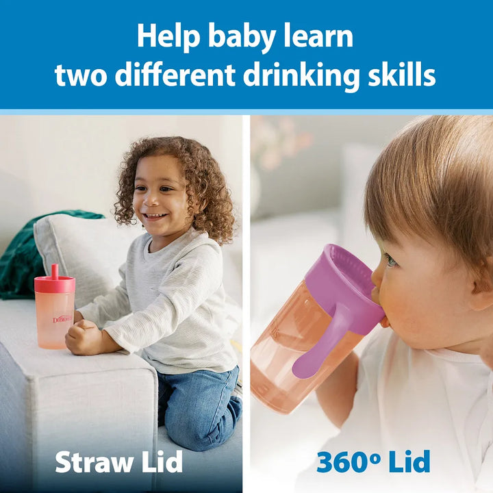 Dr. Brown’s® Straw to 360 Cup Set, Pink Coral, 1-Pack