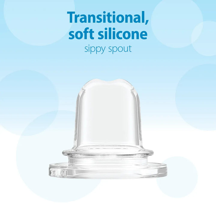 Dr. Brown’s® Milestones™ Narrow Sippy Spout Bottle with Silicone Handles, 8oz/250mL, 6m+, Light Pink, 1-Pack